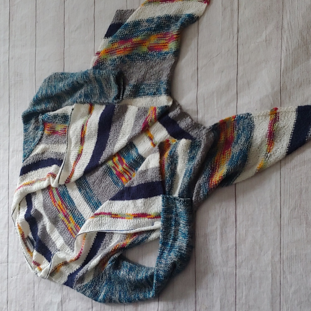 ALLISON BRITTNEY WATERFALL STRIPED CARDIGAN